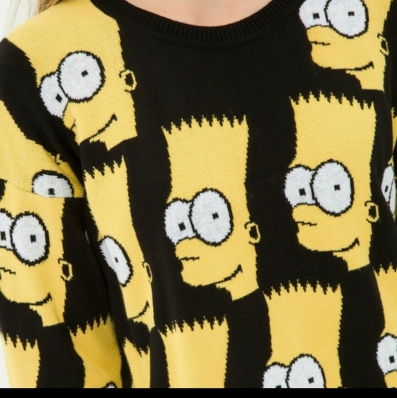 The Simpsons x KOTON All Over Print Sweater Jumper Pullover SweatShirt womens S - Picture 4 of 8